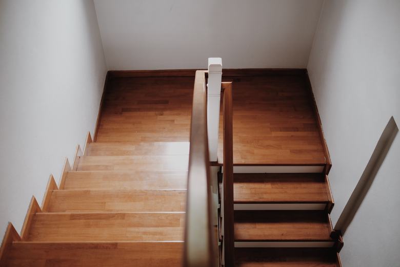 Escalier en bois vu du dessus